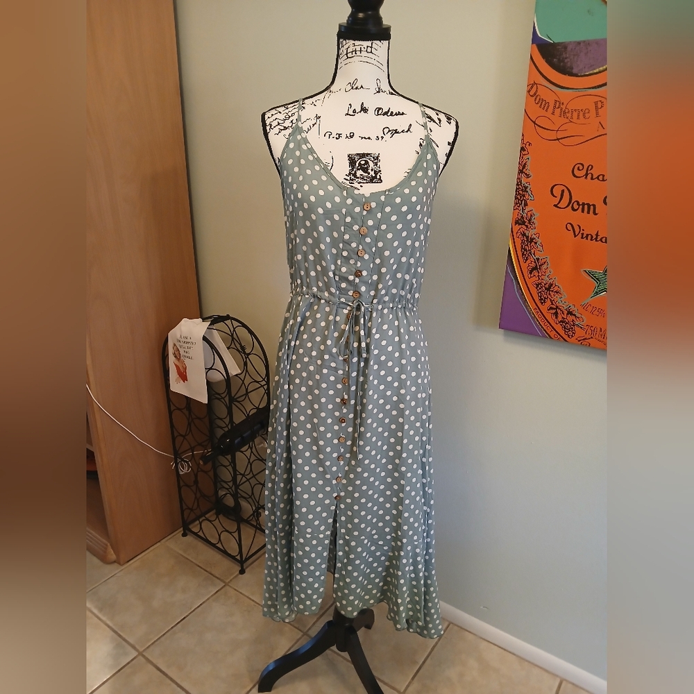 Polka Dot Green Dress